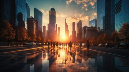Obraz premium cityscape facing the sun
