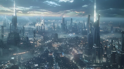 Obraz premium futuristic city