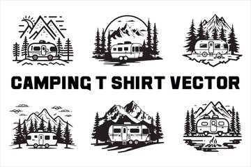  Creative Camping silhouette vector