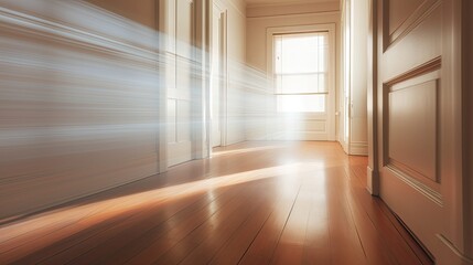 perspective blurred home interior door