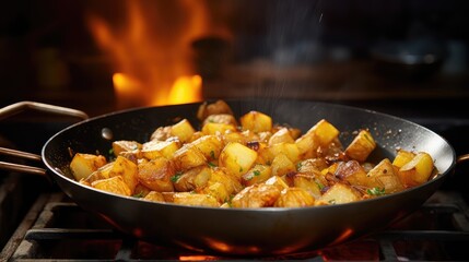 frying single potato vegetable