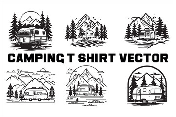  Creative Camping silhouette vector