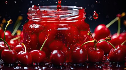 red sweet cherry background