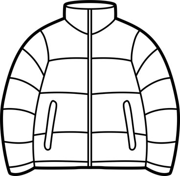 recommend clip art: Puffer jacket illustration outline vector