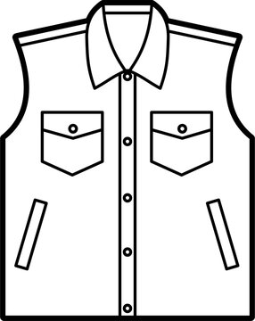 black and white vest outline clip art preview