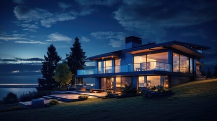 Obraz premium sky house dusk