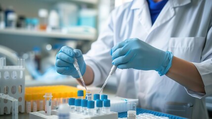 Lab technician preparing samples for genetic testing