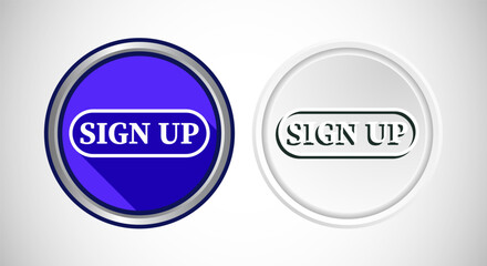 Sign Up Icon Button Set Design Illustration.
