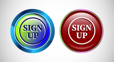 Sign Up Icon Button Set Design Illustration.