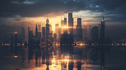Naklejka premium future city