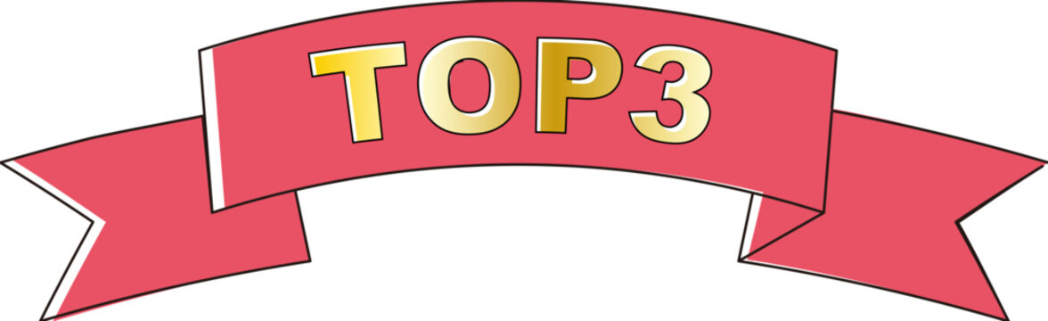 ランキング　見出し　TOP3　コミック風　イラスト　 赤