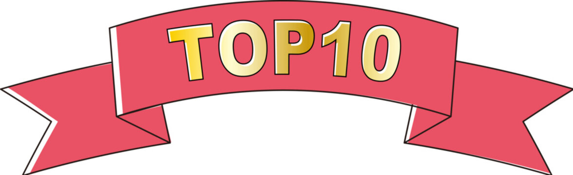 ランキング　見出し　TOP10　コミック風　イラスト　 赤