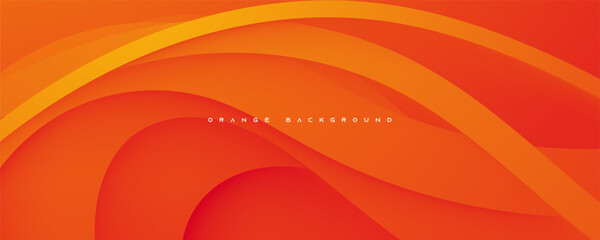 Orange papercut abstract background dynamic design vector
