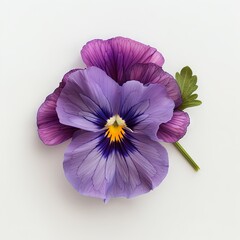 Obraz premium A Sprig of Pansy Flower on White Background