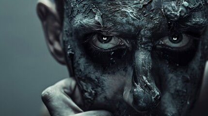 Scary monster with threatening eyes