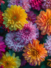 Chrysanthemum flowers closup