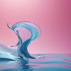 a stream of smooth liquid jumping over the water