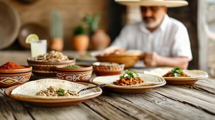 Vibrant Mexican Feast Colorful Dining Experience with Traditional Dishes and Decor