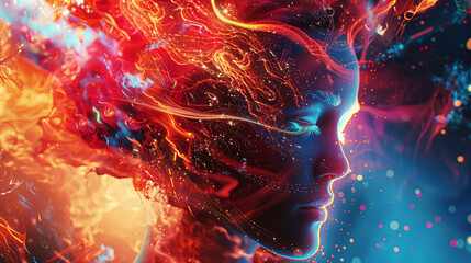 Imaginative human head, abstract