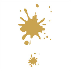 Paint gold pigment spray splash stain illustration spots