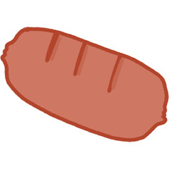 sausage cartoon illustration, process food concept