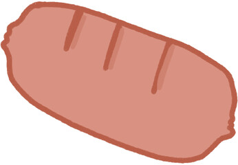 sausage cartoon illustration, process food concept