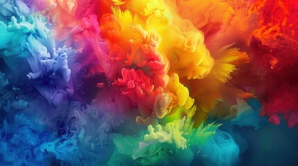 Fototapeta premium Vibrant and colorful abstract art showcasing swirling patterns of paint and ink. Perfect for creative projects and backgrounds.