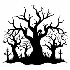 Scary Trees SVG Bundle, Halloween SVG, Spooky Trees Svg, Halloween Decor, DIY Halloween Decor, Halloween Trees Svg,