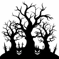 Scary Trees SVG Bundle, Halloween SVG, Spooky Trees Svg, Halloween Decor, DIY Halloween Decor, Halloween Trees Svg,