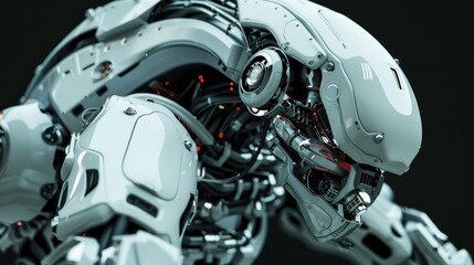 Fototapeta premium Cyber ​​robot machine high technology high-tech artificial intelligence background wallpaper AI generated image