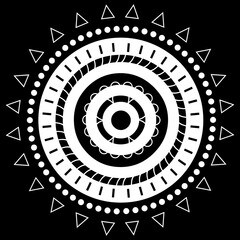 Circular pattern in the form of a mandala. Henna tattoo mandala. Mehndi style. Decorative pattern in oriental style. Coloring book page. Wall background design 