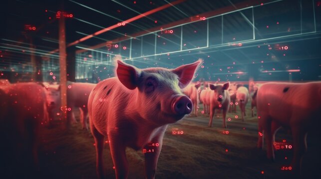 Pig Farm with Digital Overlay