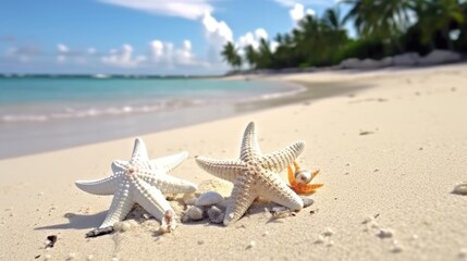 Two Starfish on a Tropical Beach