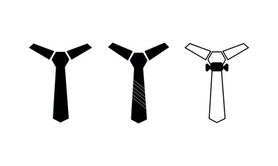 Minimalist Vector Necktie Icons Set - Business, Formal, and Bow Tie Designs