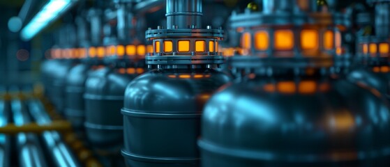 Industrial facility with protective equipment for handling venomous substance, intricate machinery, steampunk style, high detail, dark ambiance 8K , high-resolution, ultra HD,up32K HD