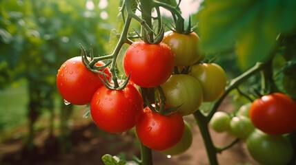 Ripe Tomatoes on Vine