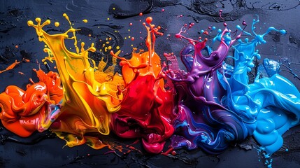 Abstract paint splash in vibrant colors.