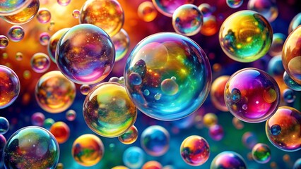 Colorful Bubbles Background with Vibrant Hues and Playful Vibes