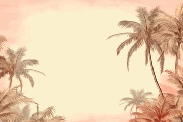 Fototapeta premium Vintage tropical palm tree background