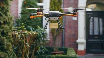 Autonomous Drone Delivering Packages to Residential Home in Urban Garden Setting