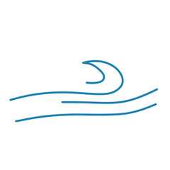 Water wave line icons. Flowing river water and sea wave marks.