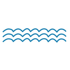 Water wave line icons. Flowing river water and sea wave marks.