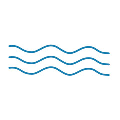 Water wave line icons. Flowing river water and sea wave marks.