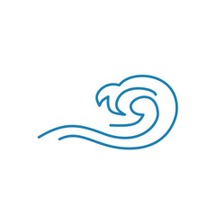 Water wave line icons. Flowing river water and sea wave marks.