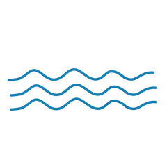 Water wave line icons. Flowing river water and sea wave marks.