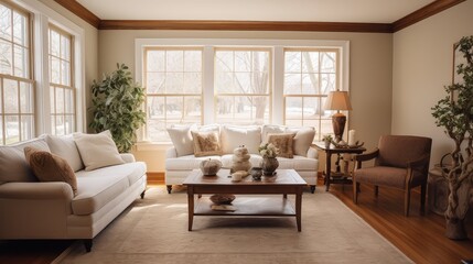 Fototapeta premium beige residential interiors