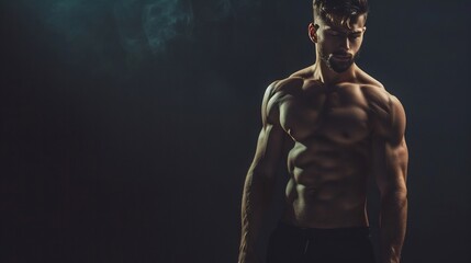 Obraz premium Portrait of a handsome, strong and muscular man