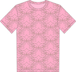 allover print design t-shirt illustration for fashion