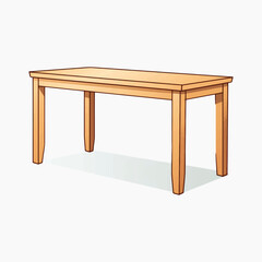Simple wooden table illustration