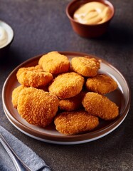 Spicy fried crispy chicken nuggets